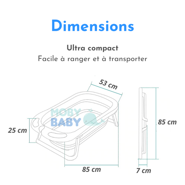 Baignoire bébé avec thermomètre intégré + pieds MON MOBILIER DESIGN :  Comparateur, Avis, Prix