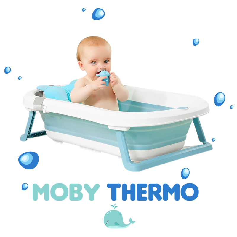 Baignoire bébé thermomètre intégré en 86 ou 102 cm. Pied en option.